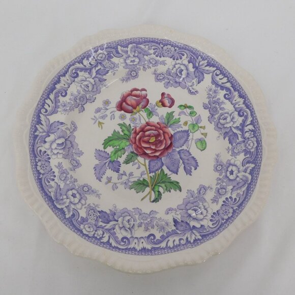 Lot of 2 Spode Mayflower Dinner Plate 10.5" dia Gadroon Edge Bone China Vintage - Picture 2 of 9
